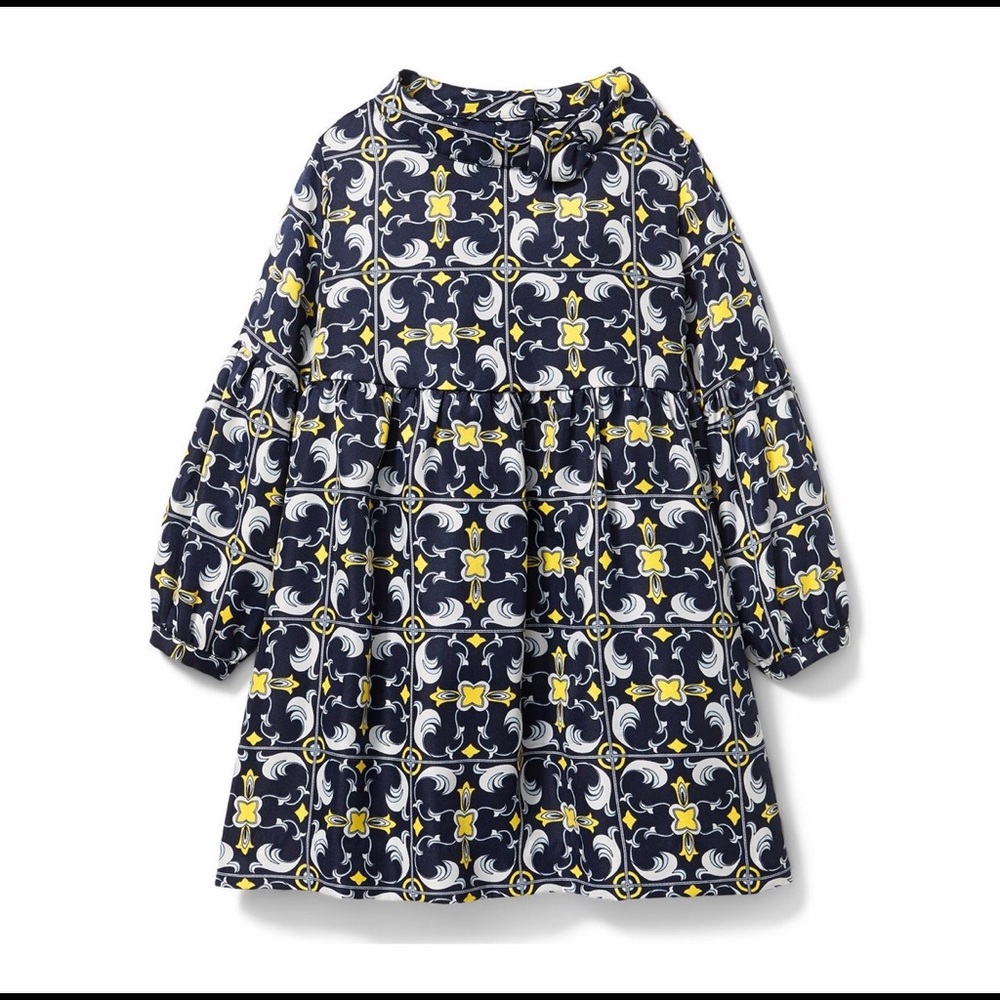 Janie and Jack MEDALLION SCARF PRINT DRESS